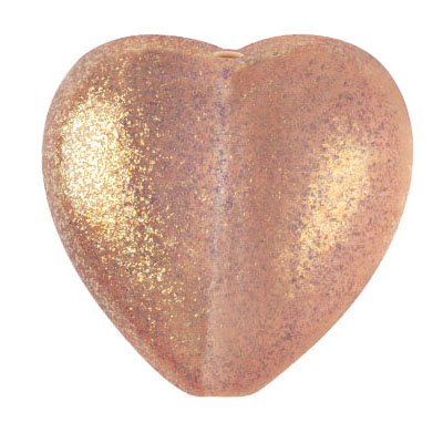 GBHRT-FPS-890 - Czech Glass Heart - Peach
